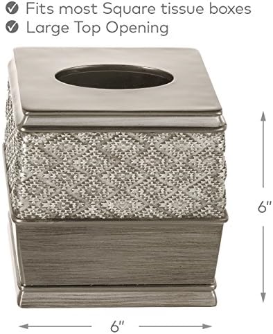 Creative Scents Dublin Silver 6 Piece Resin Bathroom Accessories Set