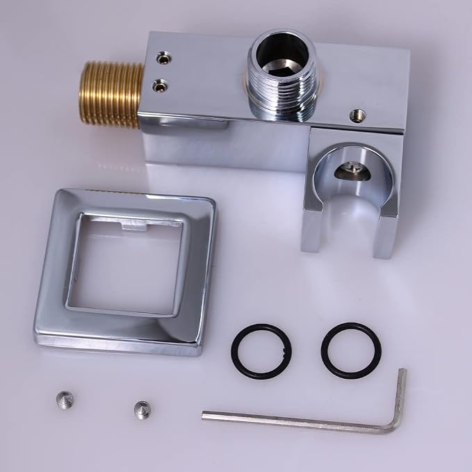 AYIVG Bathroom All Brass Wall Mount Adjustable Hand Held Shower Head Bracket Holder , Chrome Finish