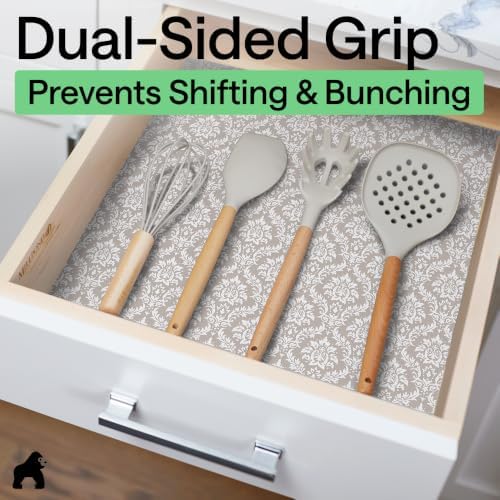 GORILLA GRIP Shelf Liner, Kitchen Drawer Protector, 20x240 Beige Cream