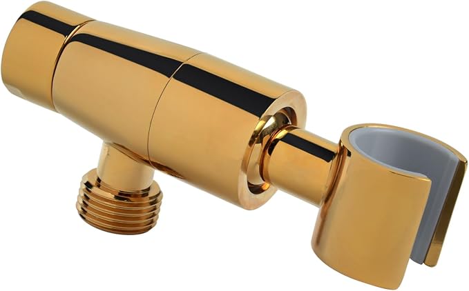Shower Head Holder,All Metal Handheld Shower Head Holder,Adjustable Shower Arm Mount Bracket,Shower Head Bracket,Gold,1G4MK