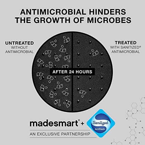 madesmart Large Soft Grip Tote, Under Sink Bathroom Storage, Multi-Purpose Home Organization, EPA Certified, Premium Antimicrobial White (Pack of 2)
