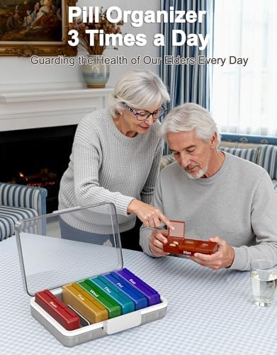 CTIME 4-Tier Extra-Large Medicine Organizer with Portable Pill Case Empty
