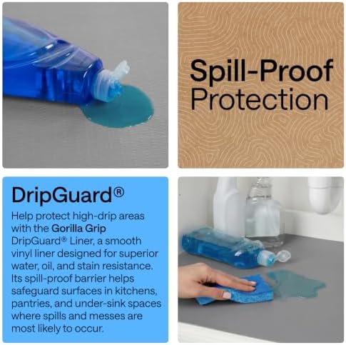 GORILLA GRIP Shelf Liner, Kitchen Drawer Protector, 24x240 Gray