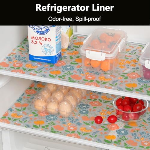 INNOLITES Shelf Liner for Kitchen Cabinet, Floral Drawer Liner Non-Adhesive