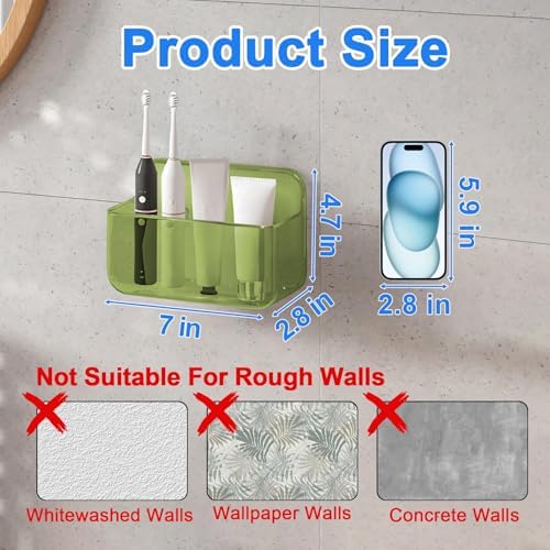 Diesisa Wall Mount Organizer, 2Pc Small Adhesive Cabinet Door Organizer