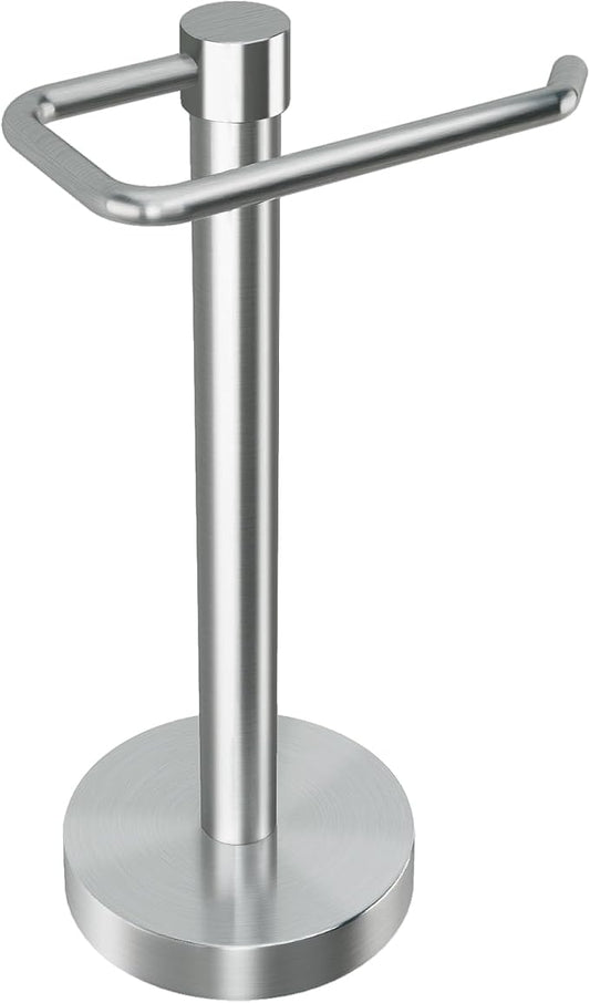 YUMORE Hand Towel Holder Stand Countertop Towel Rack Free Standing Towel Bar Hanger for Bathroom Kitchen (Brushed Nickel)