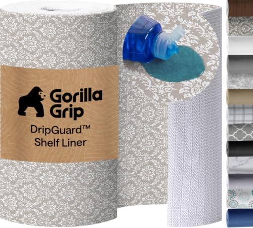 GORILLA GRIP Shelf Liner, Kitchen Drawer Protector, 20x240 Beige Cream