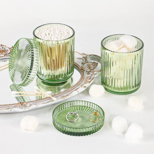 4pcs Green Glass Bathroom Accessories Set