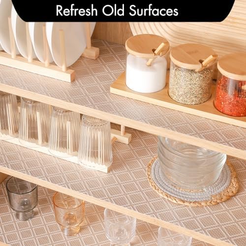 Cooyes Shelf Liners for Kitchen Cabinets, Non‑Adhesive Drawer Liner