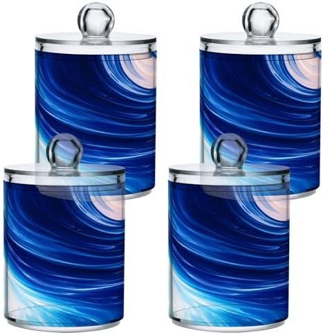 MNSRUU 2 Pack Qtip Holder Organizer Dispenser Marble Bathroom Storage Canister Cotton Ball Holder Bathroom Containers for Cotton Swabs/Pads/Floss