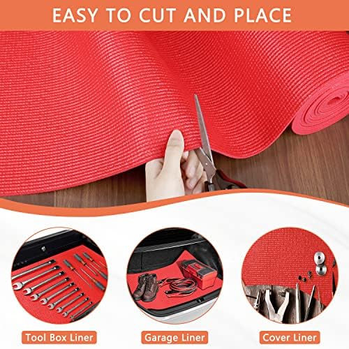 Foam Toolbox Liner Drawer Liner, Non-Slip Shelf Liners 18" W x 288" L Red