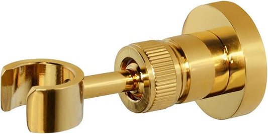 PHASAT Handheld Shower Head Holder Adjustable Solid Brass Handheld Shower Head Bracket Holder Wall Mount,Shower Wand Holder Gold,A13023G