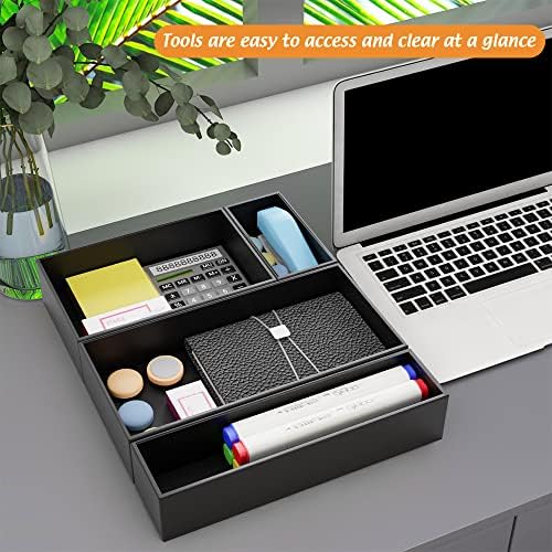 Black Bamboo Drawer Organizer 12"x 3", Utensil Holder for Kitchen Drawer