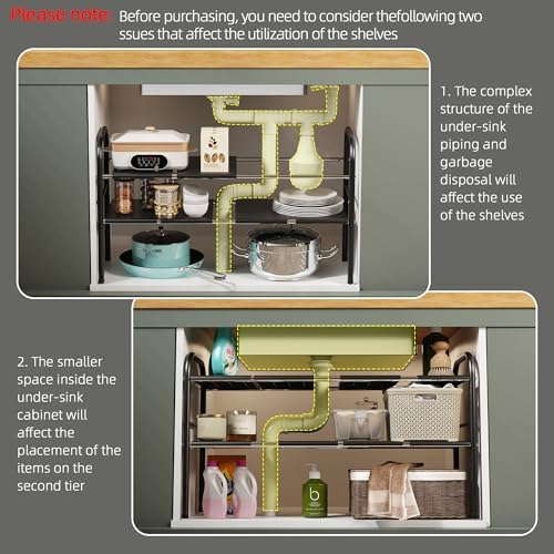 Under Sink Organizers and Storage,Expandable under cabinet organizer Shelf