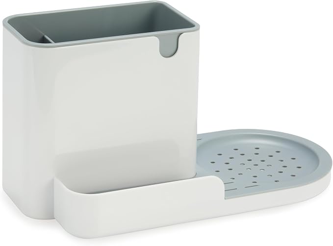 Amazon Basics Kitchen Sink Caddy Organizer for Sponge and Brush Storage, Large, White (Pack of 12)