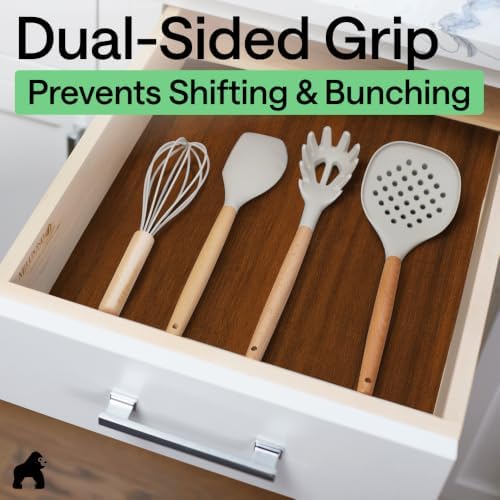 GORILLA GRIP Shelf Liner, Kitchen Drawer Protector, 17.5x240 Wood
