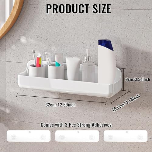 Diesisa Acrylic Wall Mount Organizer, Adhesive Shelves,2Pc Bathroom Shelves