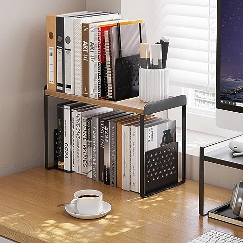 Mitus Stacking Wood Shelf Organizer, Counter Cabinet Storage Rack, 16 inch