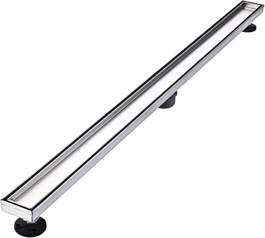 AVSIILE Linear Shower Floor Drain, 36 Inch Brushed Nickel 304 Stainless Steel Bathroom Drains Kit, Rectangular Shower Trench Drain with Reversable Tile-in Pattern Drain Cover & Hair Catcher