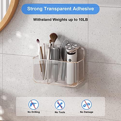 Diesisa Wall Mount Organizer, Adhesive Shelf, 2 Compartments Wall Shelves