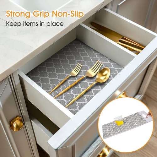Shelf and Drawer Liner for Kitchen Cabinet Non-Adhesive Non Slip