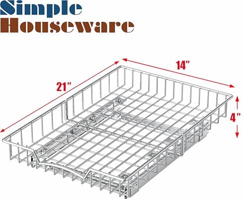 Simple Houseware Under Cabinet Pull Out Sliding Shelf Drawer, 21Dx14W