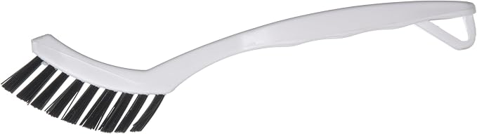 SPARTA Flo-Pac Grout Brush with Nylon Bristles, Scrubber with Handle for Bathroom and Kitchen Tile, 8", White