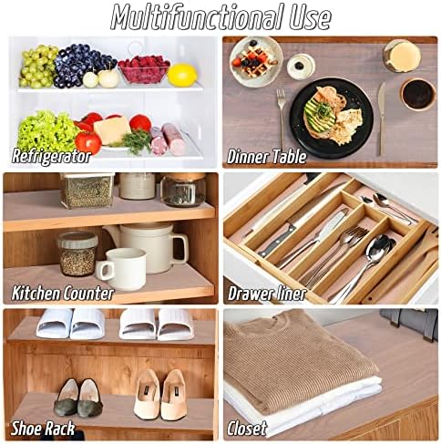Anoak Shelf Liner Non-Slip Drawer Liner for Kitchen, Non Adhesive Cabinet Liner 12 Inch x 15 FT(180 Inch) Waterproof Refrigerator Liners for Kitchen Drawer, Bathroom Shelves Diamond Pattern Clear
