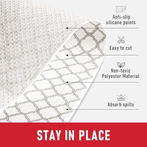 Cooyes Non Slip Refrigerator Liners, 2-in-1 Fridge Mats and Fresh-Keeping Shelf Liners, Absorbs Excess Moisture, BPA-Free, Multiple Sizes for Glass Shelves Kitchen Cabinets Drawers, 12" x 360"