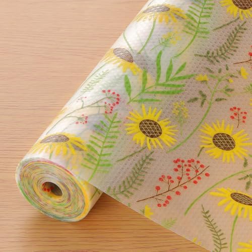 INNOLITES Shelf Liner for Kitchen Cabinet, Floral Drawer Liner Non-Adhesive