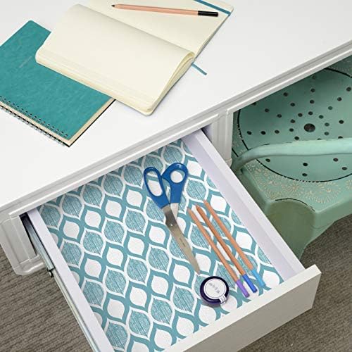 Con-Tact Brand Grip Prints Shelf Liner, Durable and Non-Adhesive Liners, Non-Slip Drawer and Cabinet Liner, 18" x 8', Savoy Blue, Pack of 1 Roll