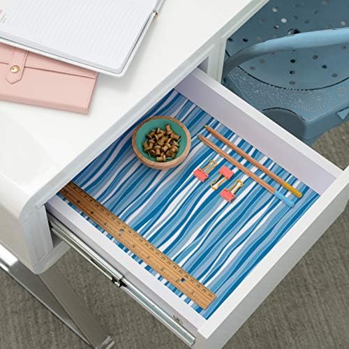 Con-Tact Brand Creative Covering, Self-Adhesive Shelf Liner, Multi-Purpose Vinyl Roll, Easy to Use and Apply, 18'' x 16', Wave Marina