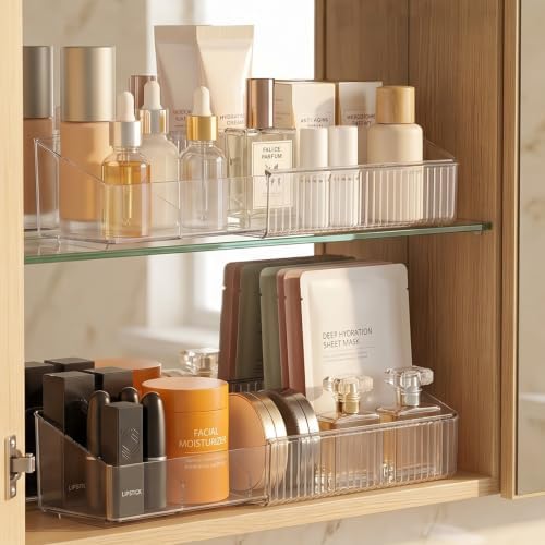 Expandable Medicine Cabinet Organizer for Bathroom, 2 Pack