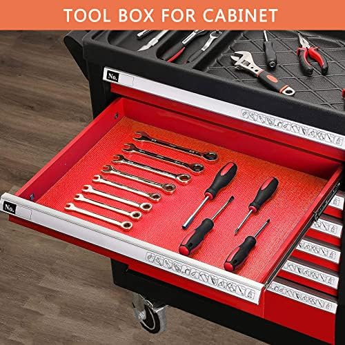 Foam Toolbox Liner Drawer Liner, Non-Slip Shelf Liners 20" W x 288" L Red