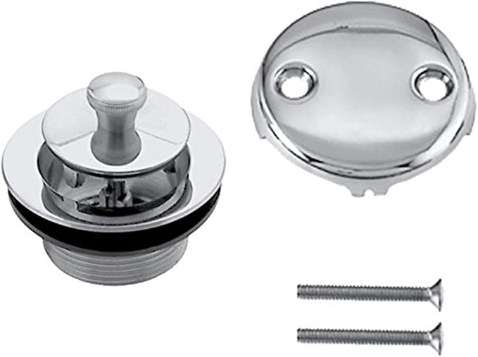 Westbrass Twist & Close Tub Trim Set with Two-Hole Overflow Faceplate, Polished Chrome, D94-2-26