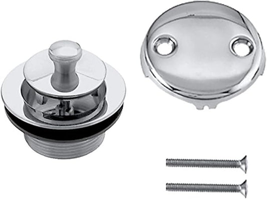 Westbrass Twist & Close Tub Trim Set with Two-Hole Overflow Faceplate, Polished Chrome, D94-2-26