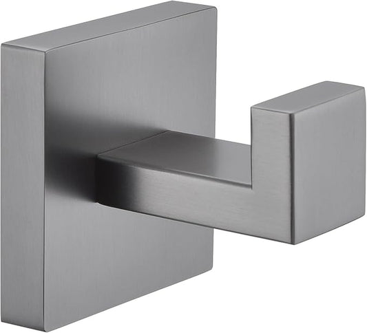 Angle Simple Bathroom Towel Hook, SUS304 Stainless Steel Hand Towel Holder, Coat Robe Clothes Hook for Wall, Gunmetal Gray