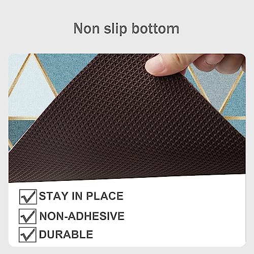 Under The Sink Mat, 24 X 36 in, Durable & Waterproof Premium Mats to Protect Kitchen & Bathroom Cabinets, Absorbent & Easy to Clean Shelf Liner(Blue & White)