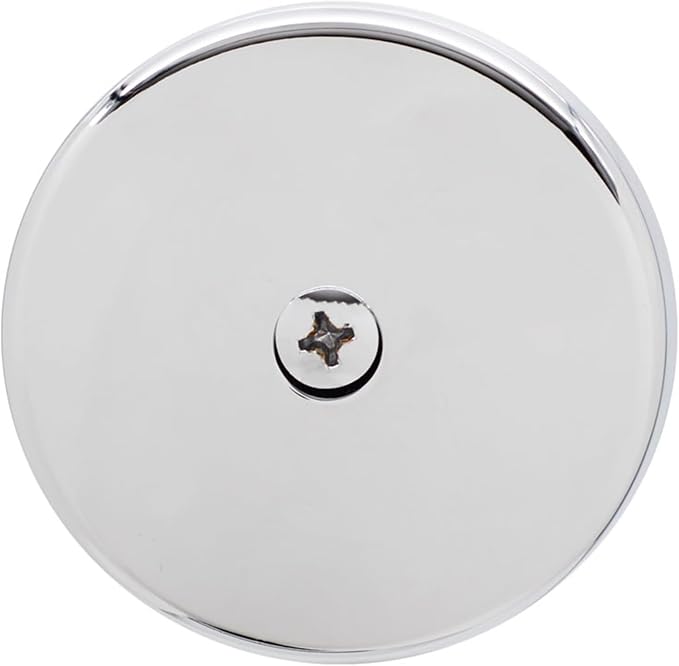Westbrass D328-2-26 3-1/8" One-Hole Bathtub Overflow Faceplate and Screw, Polished Chrome (2-Pack)