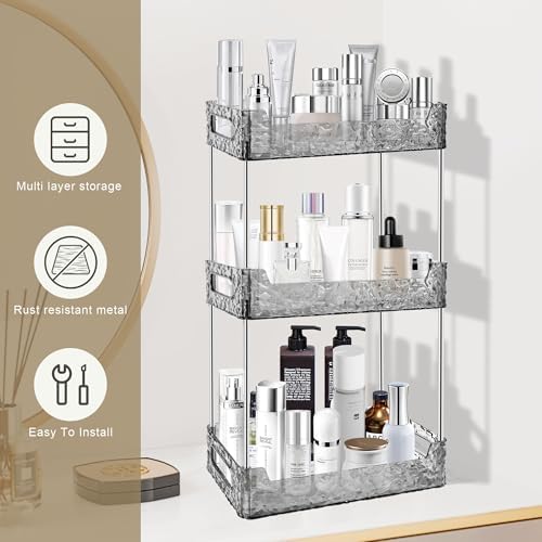 3-Tier Bathroom Counter Organizer Countertop Storage-Grey