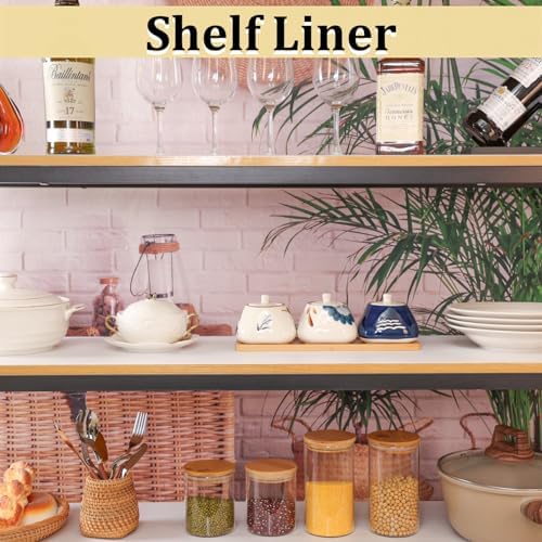 Shelf Liners 13 inch x 20 ft Kitchen Cabinets Liner Non-Stick Drawer Liners Drawer Mats EVA Protector Shelving Cupboard Lining (White, 13 inch x 20 ft)