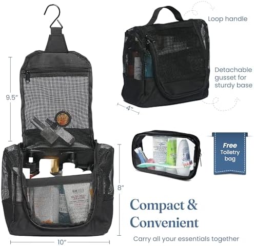 The Fine Living Co. Portable Shower Caddy Hanging Mesh Shower Caddy,10x4x8"