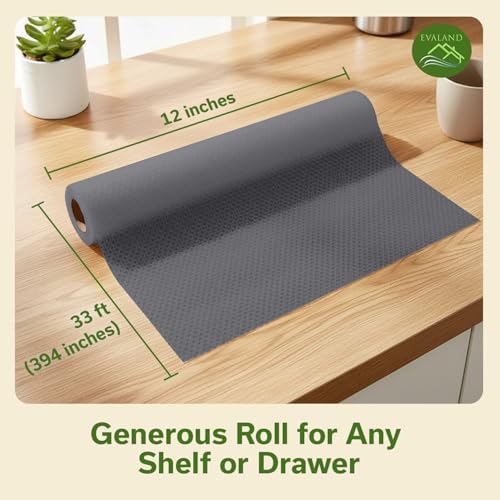 EVALAND Shelf Liner Cabinet Liner Non-Adhesive Drawer Liner 12 in x 33 FT