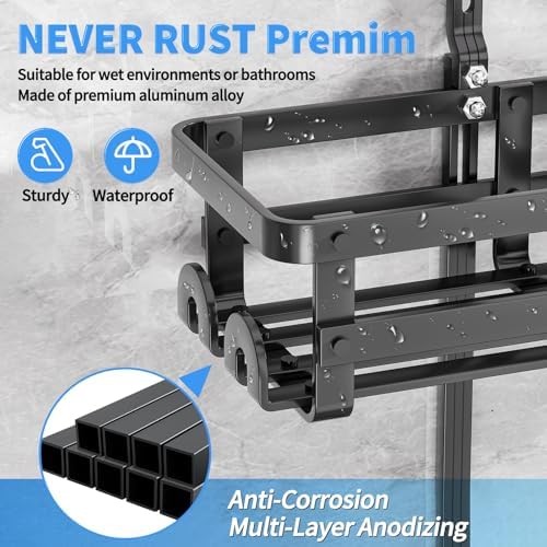 GAOKASE Aluminum Shower Caddy Hanging, Never Rust Shower Organizer