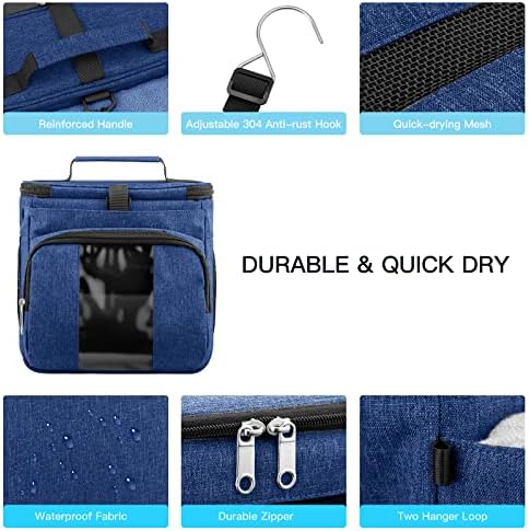 Bukere Portable Shower Caddy College Dorm Room Essential, Shower Caddy Tote Bag for Student, Girl, Women, Men, Separate Compartment, Large Capacity, Quick Dry Mesh Base for Travel, Gym, Camp