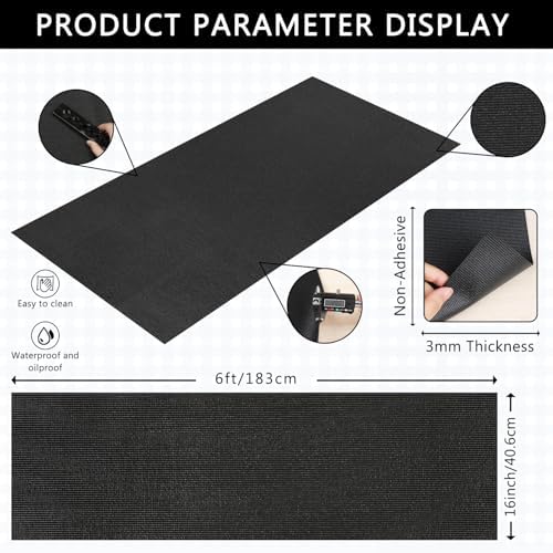 Foam Toolbox Liner Drawer Liner, Non-Slip Shelf Liners 16" W x 72" L Black
