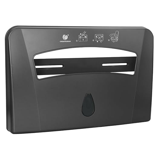 Toilet Seat Cover Dispenser, Dark Grey | ABS, Wall Mounted, Half-fold, Commercial, Bathroom, Restroom, Residential