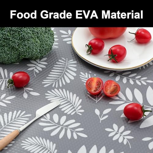 Cooyes Shelf Liners for Kitchen Cabinets Waterproof & Oil-Proof Kitchen Cupboard Mats Non-Slip Drawer Mats EVA Material Non Adhesive Fridge Liner for Shelves（11.8" W x 236" L）