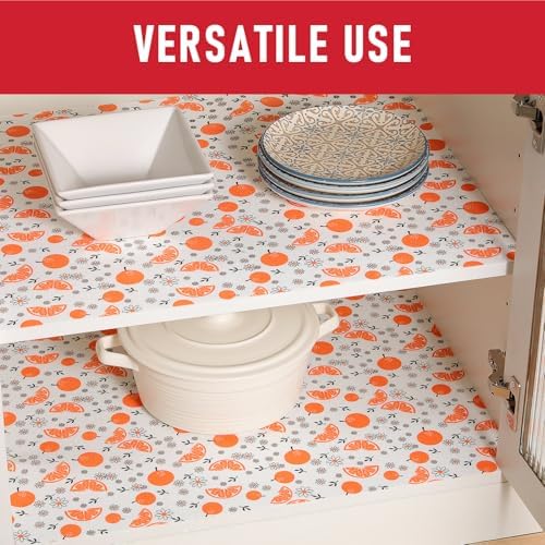 Cooyes Shelf Liners, 2-in-1 Non-Slip Fridge Mats, Absorb Excess Moisture, No-BPA Multiple Sizes for Glass Shelves, Kitchen Cabinets, Drawers (17.7 W x 24 L Inches, Dasiy-12 Pack)