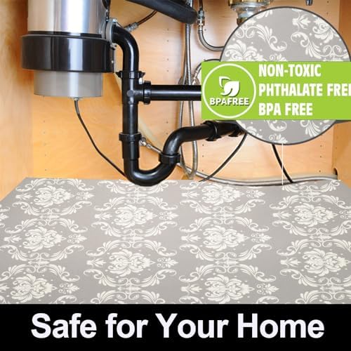 AiBOB Waterproof Under Sink Mat, Absorbent Cabinet Protector, 24" x 68"